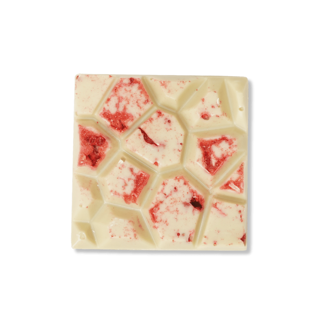 Vegan white chocolate bars with raspberry