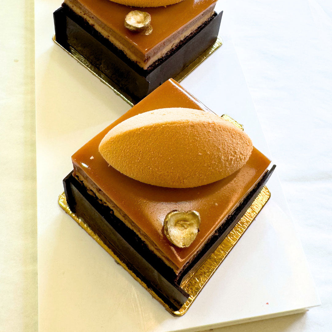 Hazelnut Bavarois Dark Chocolate Mousse Cake