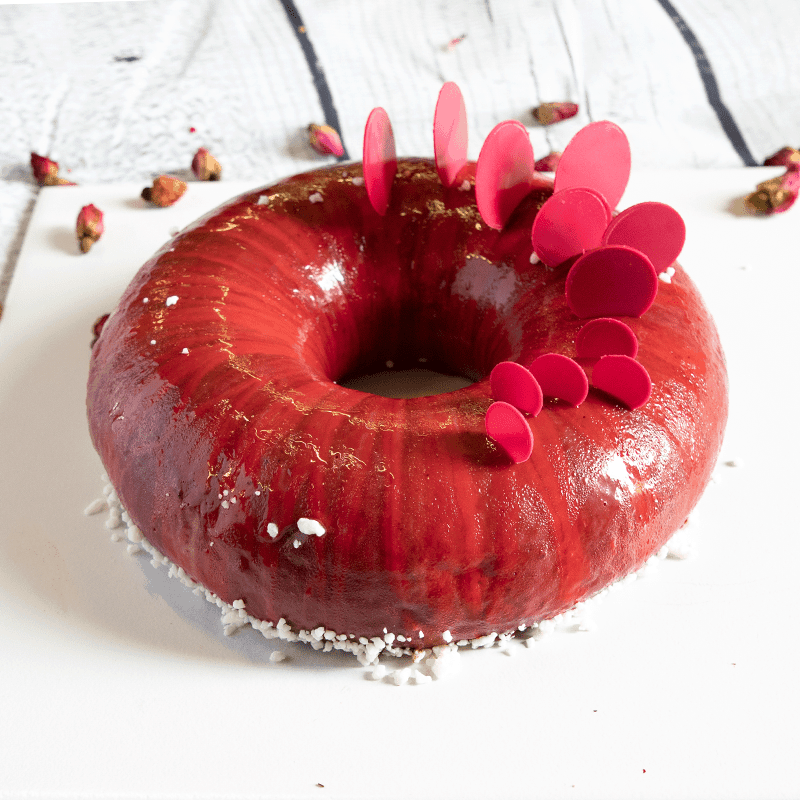 Raspberry Dark Chocolate Ring Gateau-8in