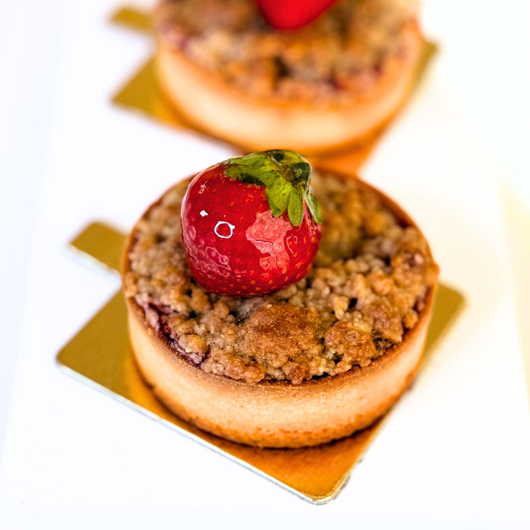 Strawberry Rhubarb Brown Sugar Crumble Tart